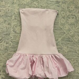 Zara Strapless Dress with Ruffled Hem